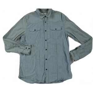 Jeans by Buffalo Men's Mikell Button Down Blue Striped Shirt L